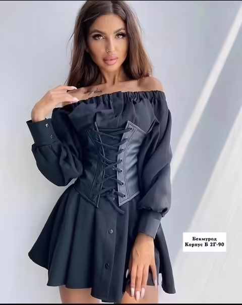 Приталенные женские платья из экокожи