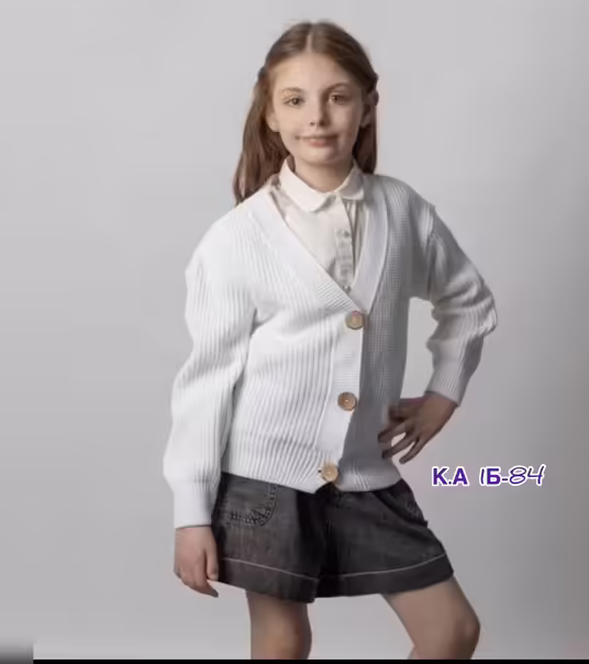 Вязаные детские кофты для девочек