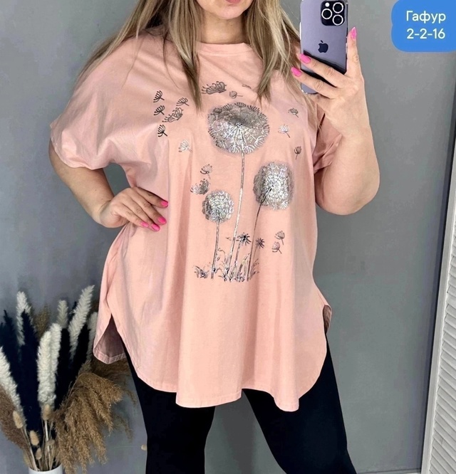 Хлопковые женские футболки великаны