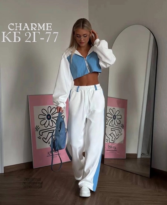 Спортивные стильные женские костюмы с капюшоном с карманами палаццо с завышенной талией