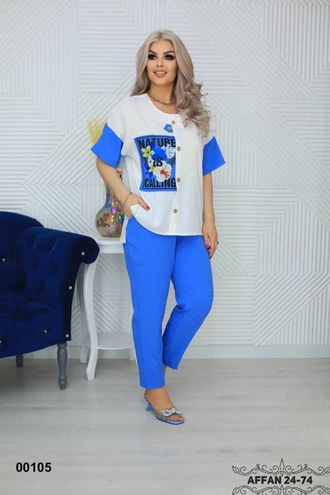 Летние женские костюмы двойки на резинке