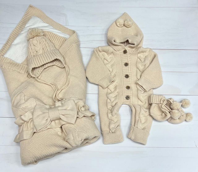 Для новорождённого вязаные детские комбинезоны для новорождённых