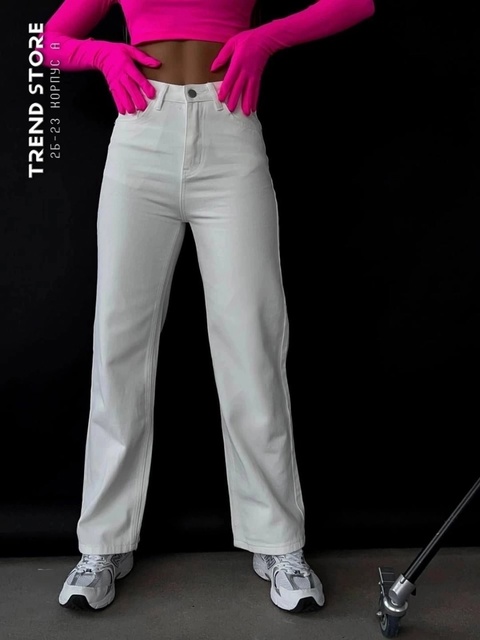 Винтажные свободные джинсовые женские брюки с завышенной талией