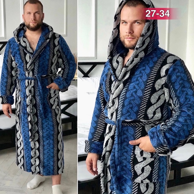 Плюшевые мужские халаты великаны