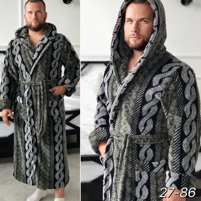 Плюшевые мужские халаты великаны