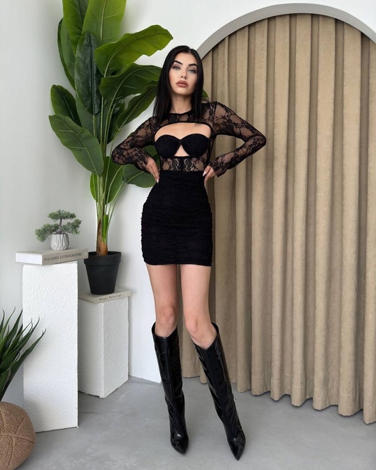 Сексуальные ажурные кружевные женские платья мини