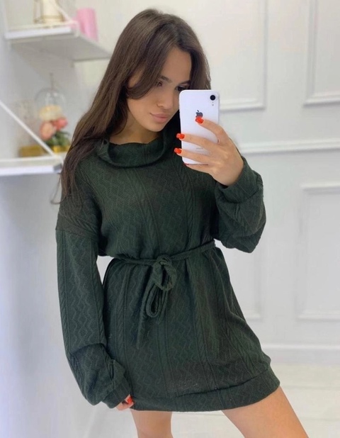 Фабричные кашемировые женские платья с поясом