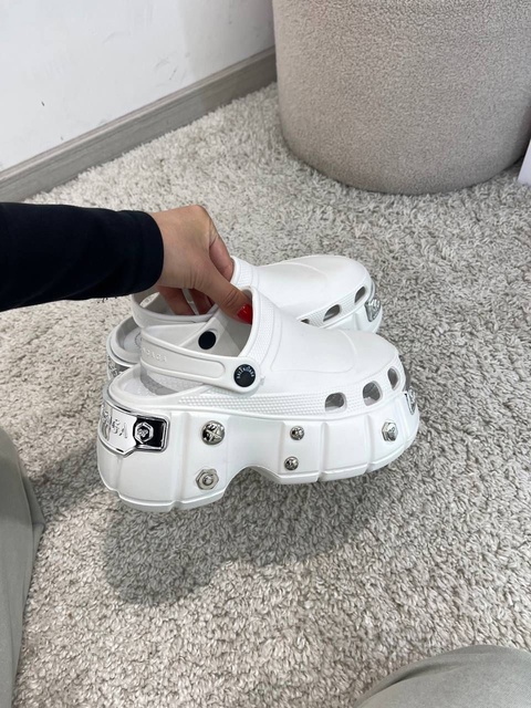 Женские кроксы на платформе balenciag@ cr@cs