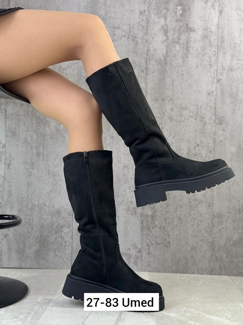 Замшевые женские сапоги