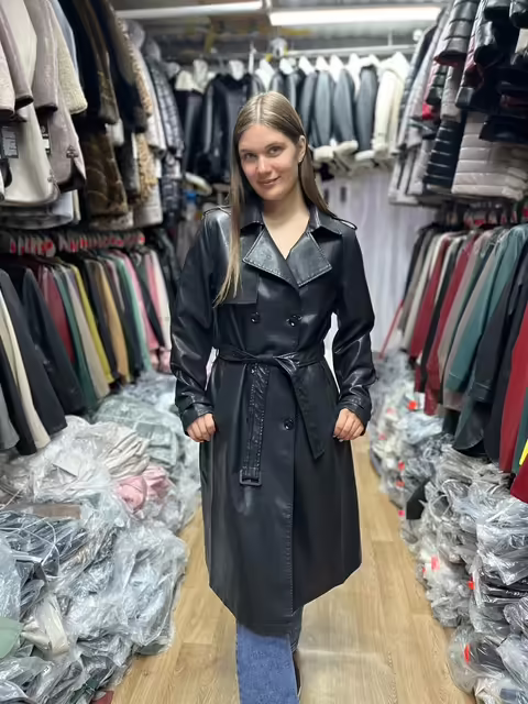 Кожаные женские тренчи