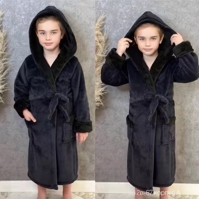 Подростковые детские халаты с капюшоном