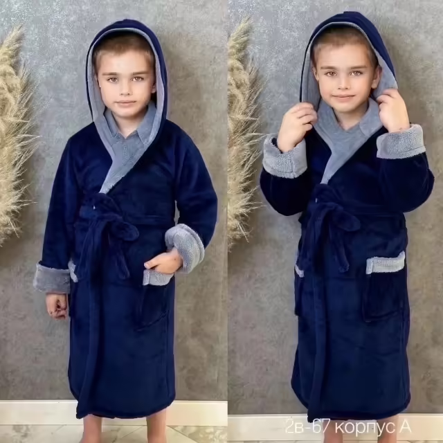 Подростковые детские халаты с капюшоном
