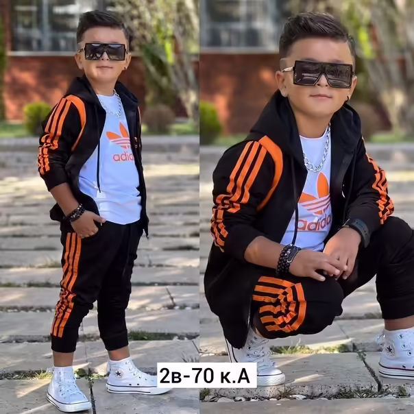 Хлопковые детские костюмы тройки
