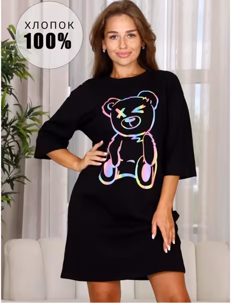 Ночные хлопковые женские туники