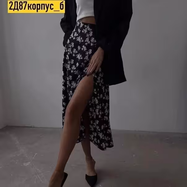 Цветочные удлинённые длинные женские юбки с принтом