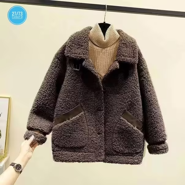 Плюшевые осенние уютные зимние модные стильные женские пальто тедди